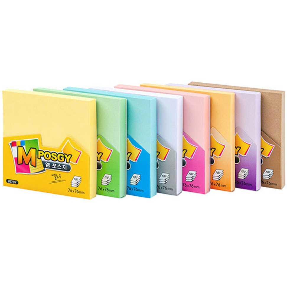 [2200 알파 엠포스지 M포스지 7676 베이직 점작메모지 76x76mm 1팩 (100매입) - 색상선택]